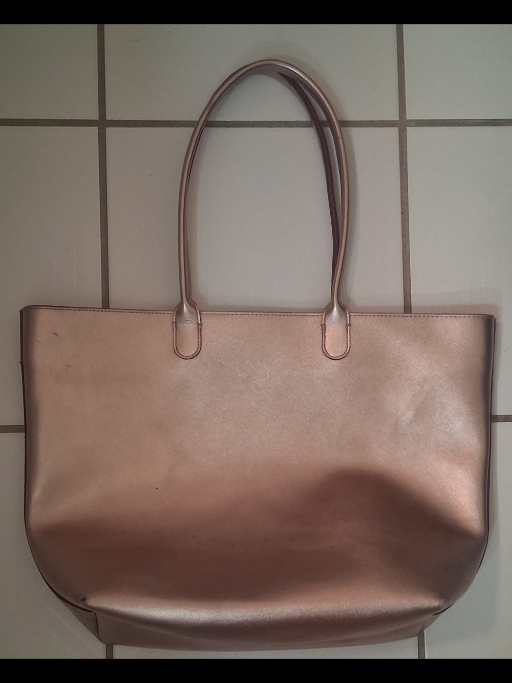 Bath & Body Works Metallic Rose Gold Tote Bag
